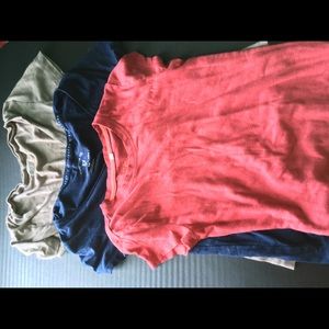 3 plain tees, 2/3 v-neck